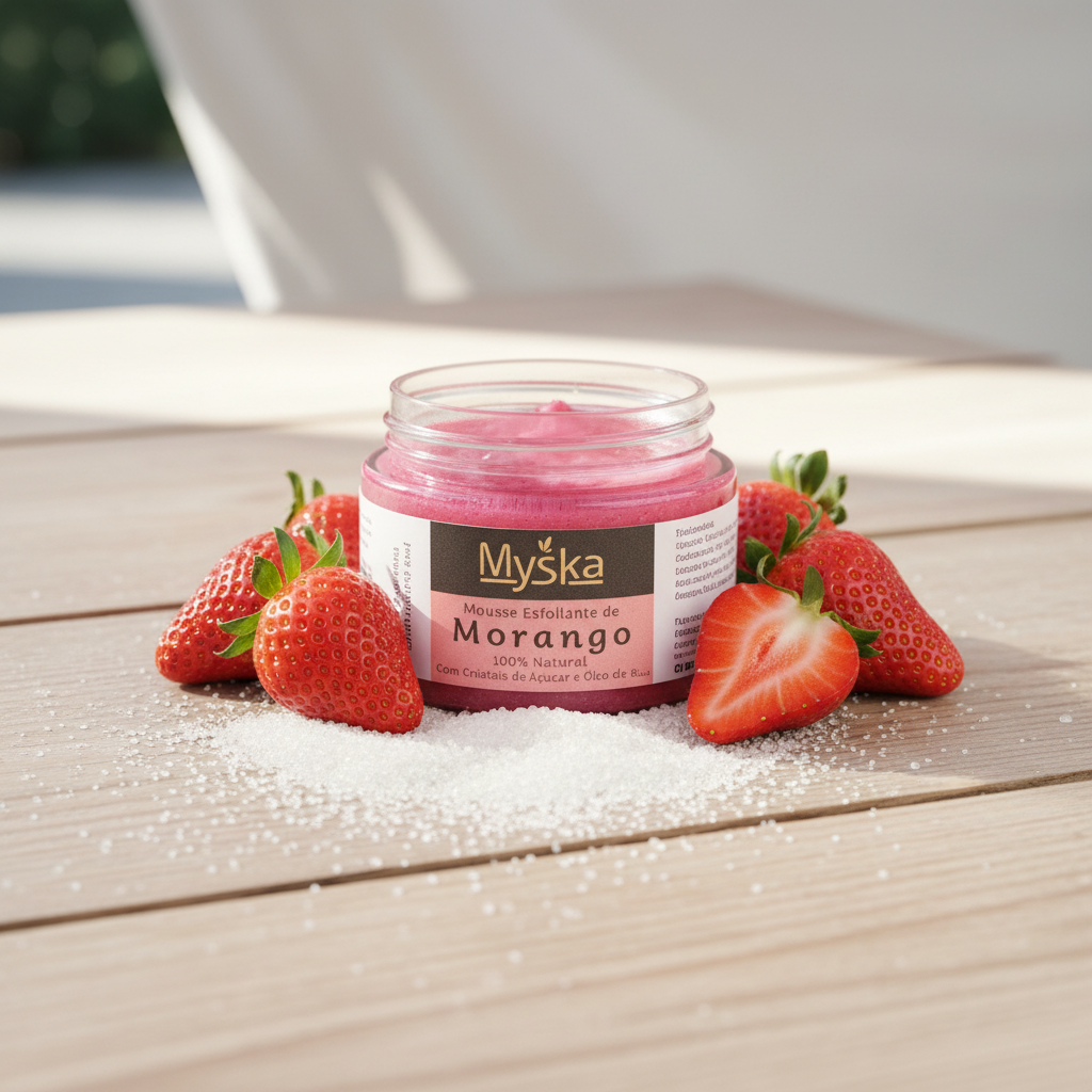 Mousse Esfoliante Morango | Esfoliação Delicada e Hidratação – Myska