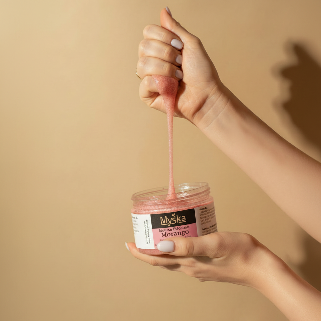 Mousse Esfoliante Morango | Esfoliação Delicada e Hidratação – Myska